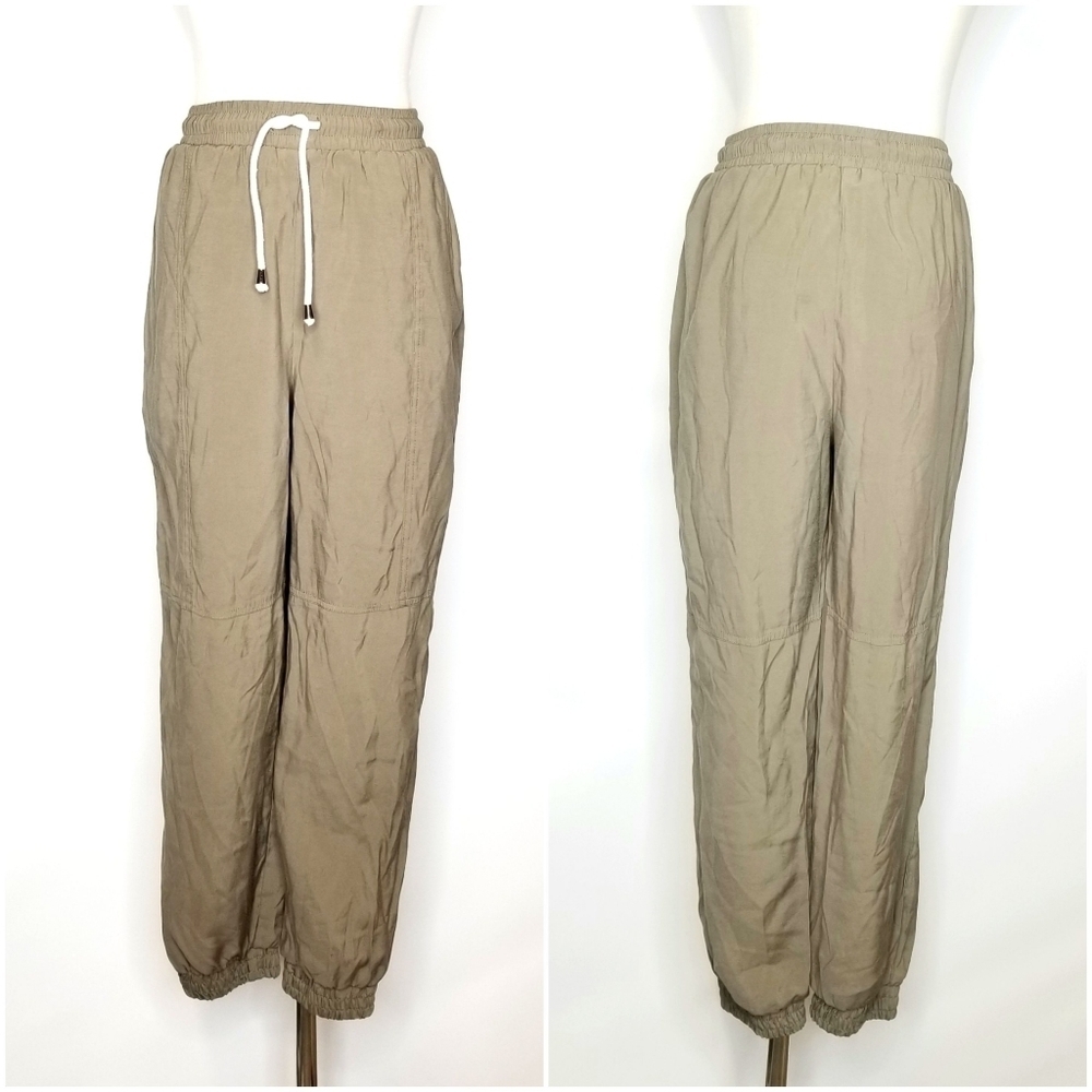 Zara Women's Brown Elastic Waist Ankle Jogger Pants, Small